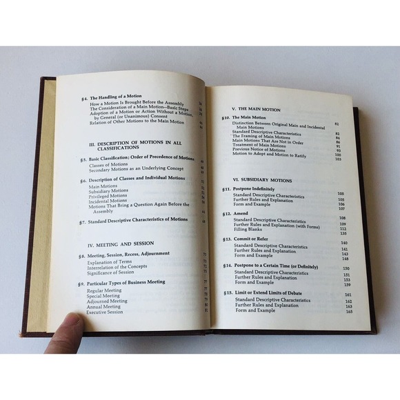 Vintage 1970 Robert’s Rules of Order HC Cloth Book Parliamentary Procedure Laws - Picture 7 of 14